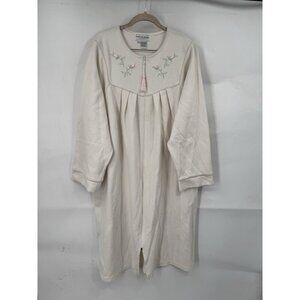 VTG Miss Elaine Floral Night Zip Front Midi Sleep Pajama Mumu Granny Coastal